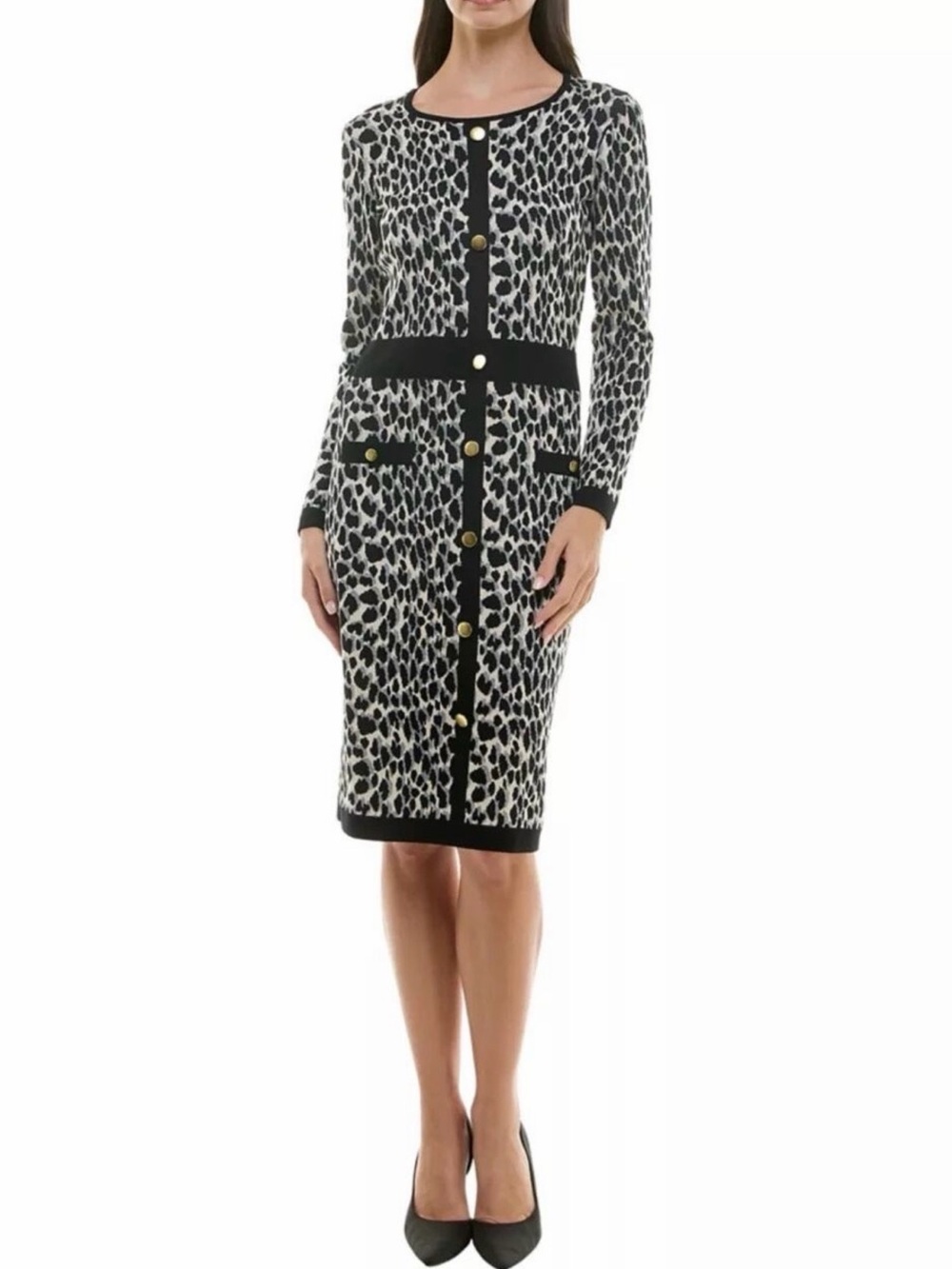 Taylor Leopard Print Knit Dress